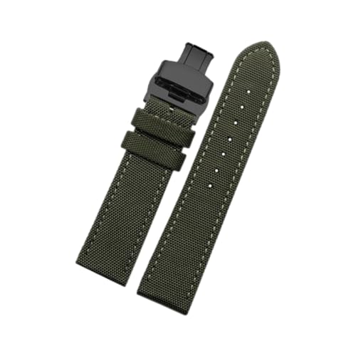 Hdhfjks 19/20/22/23/24 mm Ersatzarmband aus Nylon-Leder, wasserdicht, Canvas-Material, lässig und vielseitig,B-Grün-Schwarz,22 mm Hdhfjks 19/20/22/23/24 mm Ersatzarmband aus Nylon-Leder, wasserdicht, Canvas-Material, lässig und vielseitig,B-Grün-Schwarz,22 mm von Hdhfjks