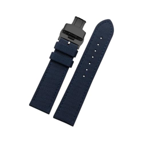 Hdhfjks 19/20/22/23/24 mm Ersatzarmband aus Nylon-Leder, wasserdicht, Canvas-Material, lässig und vielseitig,B-blau-schwarz,21 mm Hdhfjks 19/20/22/23/24 mm Ersatzarmband aus Nylon-Leder, wasserdicht, Canvas-Material, lässig und vielseitig,B-blau-schwarz,21 mm von Hdhfjks