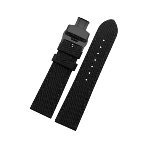 Hdhfjks 19/20/22/23/24 mm Ersatzarmband aus Nylon-Leder, wasserdicht, Canvas-Material, lässig und vielseitig,B-schwarz-schwarz,21 mm Hdhfjks 19/20/22/23/24 mm Ersatzarmband aus Nylon-Leder, wasserdicht, Canvas-Material, lässig und vielseitig,B-schwarz-schwarz,21 mm von Hdhfjks