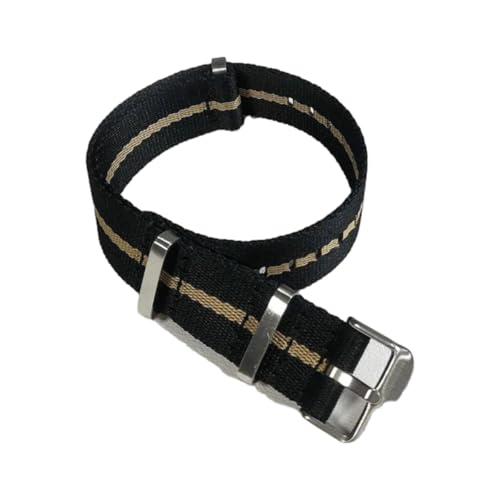 Hdhfjks 20/22 mm Nylon-Ersatzarmband, einfach und vielseitig, modisch und wasserdicht, Freizeit im Freien,Schwarzes Gold,20 mm Hdhfjks 20/22 mm Nylon-Ersatzarmband, einfach und vielseitig, modisch und wasserdicht, Freizeit im Freien,Schwarzes Gold,20 mm von Hdhfjks