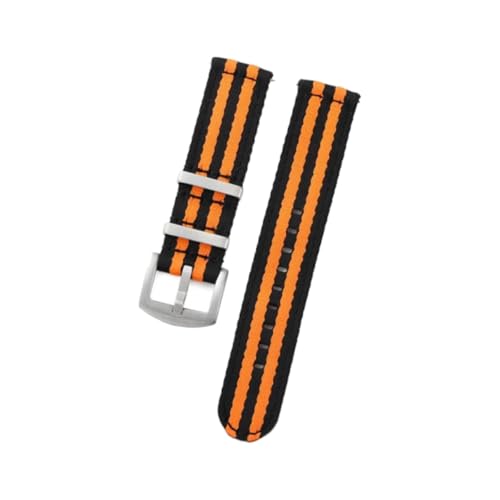 Hdhfjks 20/22 mm Uhrenarmband aus Canvas-Nylon, glatt und weich, Sport-Ersatzarmband, schnell abnehmbar,Schwarz-Orange,22 mm Hdhfjks 20/22 mm Uhrenarmband aus Canvas-Nylon, glatt und weich, Sport-Ersatzarmband, schnell abnehmbar,Schwarz-Orange,22 mm von Hdhfjks