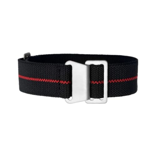 Hdhfjks 20/22 mm elastisches Uhrenarmband aus Nylon, Uhrenzubehör, langlebig und atmungsaktiv, waschbar,schwarz rot,22 mm Hdhfjks 20/22 mm elastisches Uhrenarmband aus Nylon, Uhrenzubehör, langlebig und atmungsaktiv, waschbar,schwarz rot,22 mm von Hdhfjks
