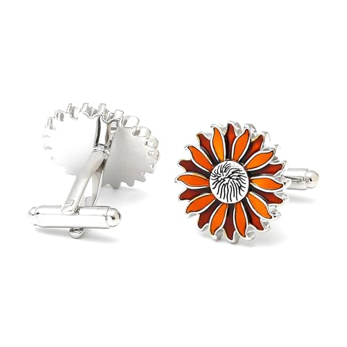 Manschettenknöpfe für Herren, Kupferknöpfe mit Blumenmotiv, lässige, formelle Hemdmanschettenknöpfe, geeignet als Jubiläums- und Geburtstagsgeschenk,Farbe1,2 Stück von Hdhfjks