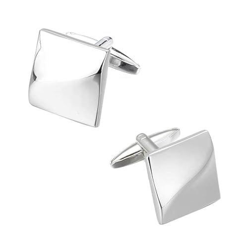 Manschettenknöpfe für Herrenhemden, quadratische, karierte Manschettenknöpfe aus Metall, Anzugzubehör, Jubiläumsgeschenke, Schmuckgeschenke,Farbe1,4 Stück von Hdhfjks