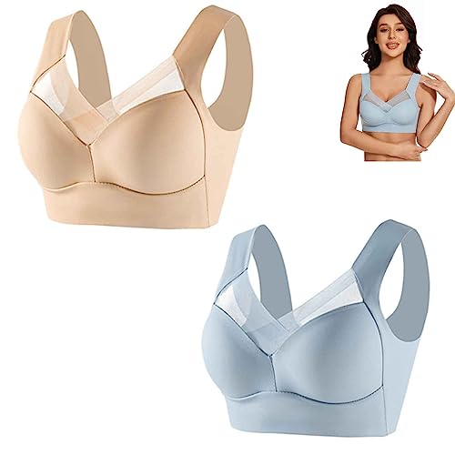 Wmbra Posture Correcting Bra, Posture Correcting Bra, Zenchic Bra Fashion Deep Cup Bra Summer Push-Up Wireless Bra (2A, 2XL) von Hdnaihpp