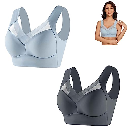 Wmbra Posture Correcting Bra, Posture Correcting Bra, Zenchic Bra Fashion Deep Cup Bra Summer Push-Up Wireless Bra (2C, 3XL) von Hdnaihpp