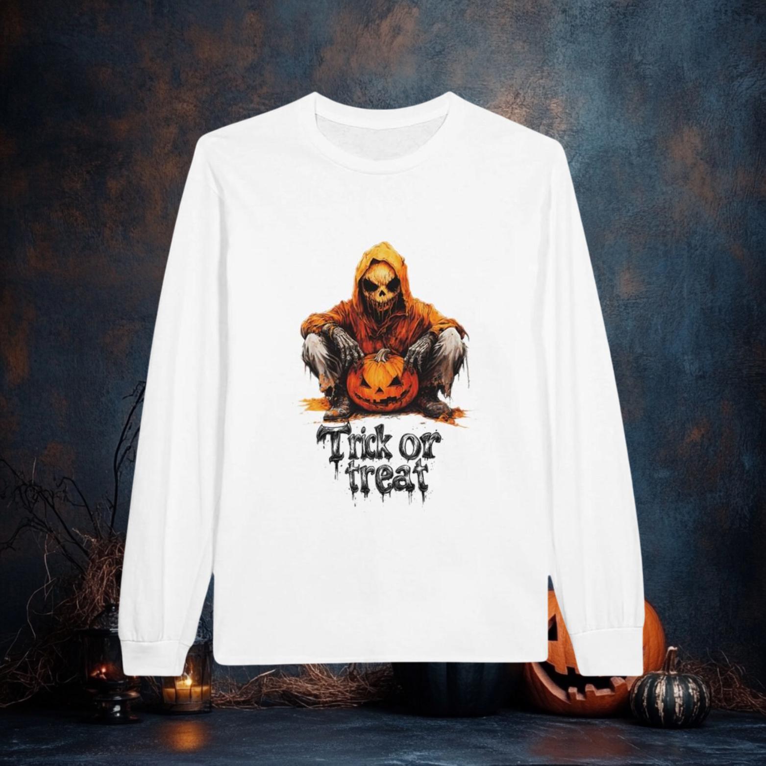 Halloween Langarm-T-Shirt Kürbis Kreatur Für Damen Und Herren von HeARTfulVisionsDE