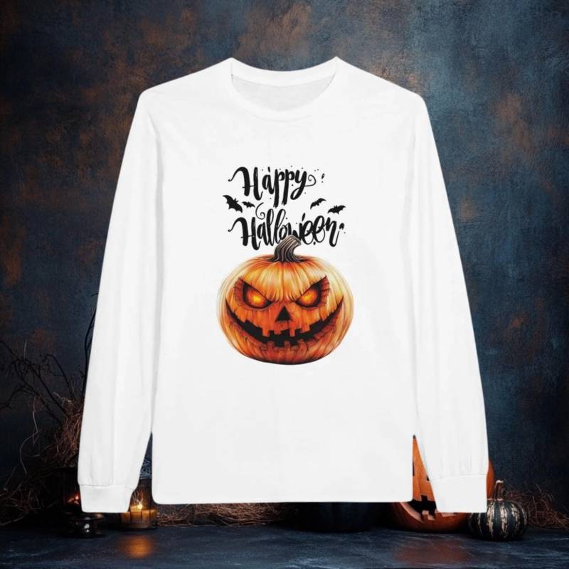 Halloween Langarm-T-Shirt Scary Kürbis Für Damen Und Herren von HeARTfulVisionsDE