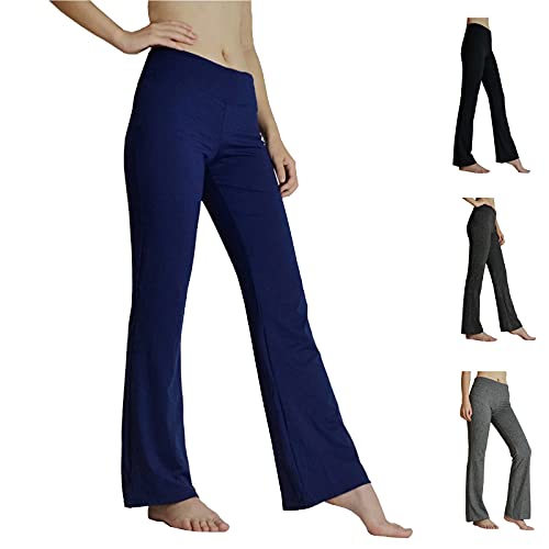 HeTaiDa Damen Jogginghose, schnell trocknende Sporthose mit versteckten Taschen, mittlhohe Taille stilvolle freizeitliche Yogahose für Fitness, Outdoor-Sport und als Alltagskleidung (Dark Blue, XXL) von HeTaiDa