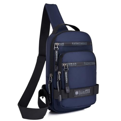 HeYuMeio Geeignet für Frauen und Männer Wandern und Radfahren - eine Umhängetasche mit Kopfhörerbuchse und lässige Tasche,Blau von HeYuMeio