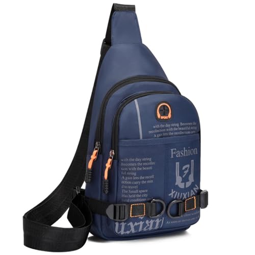 HeYuMeio Geeignet für Frauen und Männer Wandern und Radfahren - eine Umhängetasche mit Kopfhörerbuchse und lässige Tasche,Blau von HeYuMeio