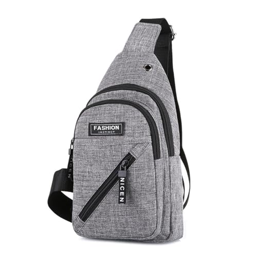 HeYuMeio Geeignet für Frauen und Männer Wandern und Radfahren - eine Umhängetasche mit Kopfhörerbuchse und lässige Tasche,Grau von HeYuMeio