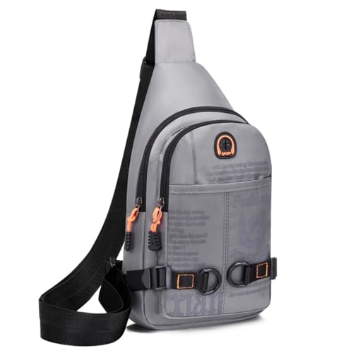 HeYuMeio Geeignet für Frauen und Männer Wandern und Radfahren - eine Umhängetasche mit Kopfhörerbuchse und lässige Tasche,Grau von HeYuMeio