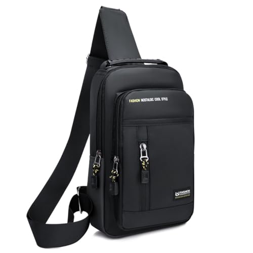 HeYuMeio Geeignet für Frauen und Männer Wandern und Radfahren - eine Umhängetasche mit Kopfhörerbuchse und lässige Tasche,Schwarz von HeYuMeio