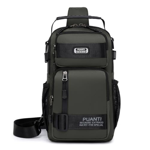 HeYuMeio Multi Zweck Rucksack, geeignet für Männer und Frauen Wandern und Radfahren - Schultertasche mit Kopfhörer Jack und Freizeit Bag,Grün von HeYuMeio