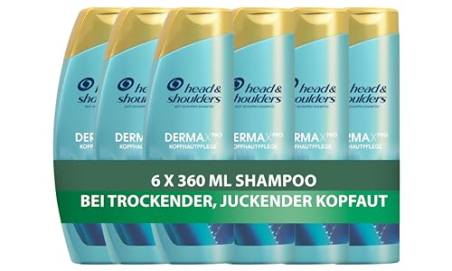 Head & Shoulders DERMAXPRO Beruhigend, Anti-Schuppen Shampoo Herren (6x 360 ml), mit Kaktus-Extrakt, aktiver Aloe & Vitamin E, Gegen Juckende und Trockene Kopfhaut von Head & Shoulders