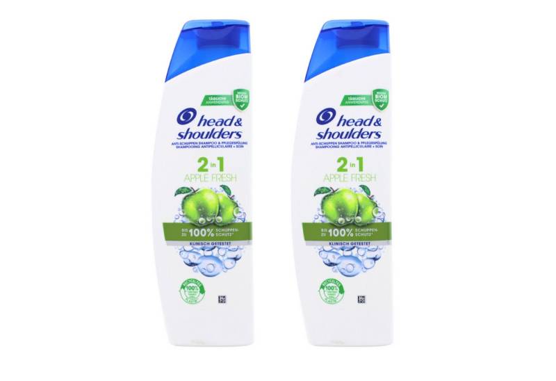 Head & Shoulders Haarshampoo 2 x Head & Shoulders Apple Fresh 2in1 Anti Schuppen Shampoo & Pflegesp von Head & Shoulders