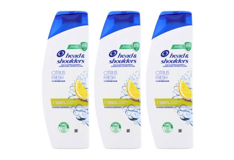 Head & Shoulders Haarshampoo 3 x Head & Shoulders Citrus Fresh Anti Schuppen Shampoo Fettiges Haar von Head & Shoulders