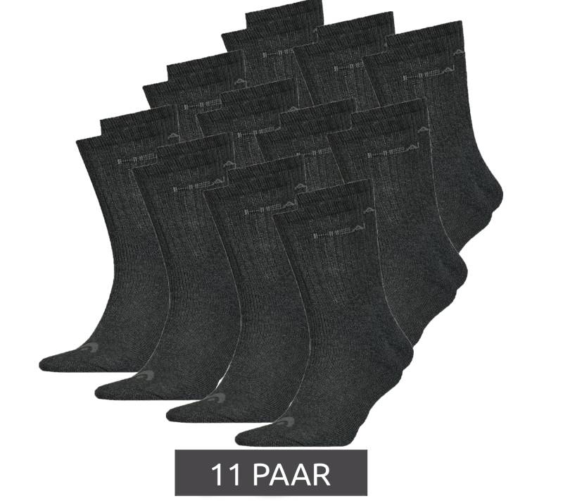 11 Paar HEAD All Sports Socken Damen und Herren Trainings-Socken Sport-Strümpfe 701236921 001 Schwarz von Head