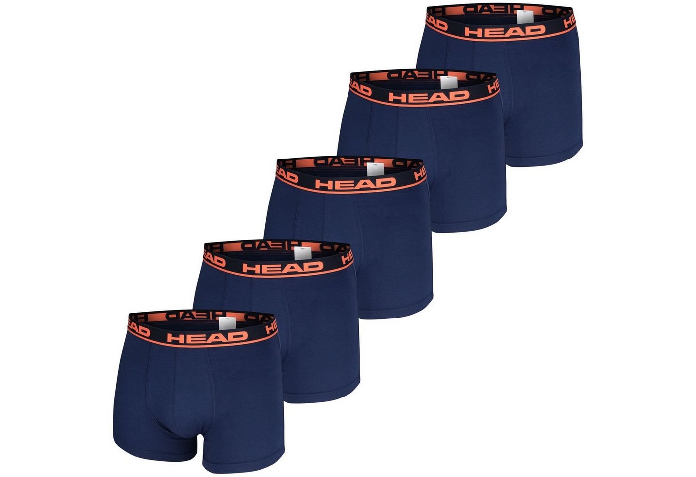 Head Boxershorts (5-St) sportlicher Schnitt, ohne Eingriff im 5er Pack von Head