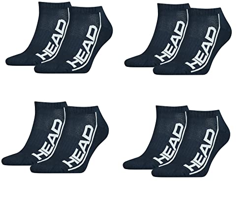 HEAD Herren Damen Performance Sneaker Socken Füsslinge 8P (Navy, 43-46) von HEAD