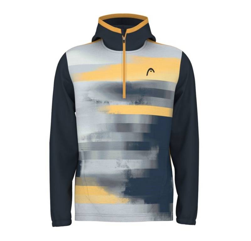 Head Kapuzenpullover Topspin Hoodie 2024 (100% Polyester) navyblau/grau/gelb Herren von Head