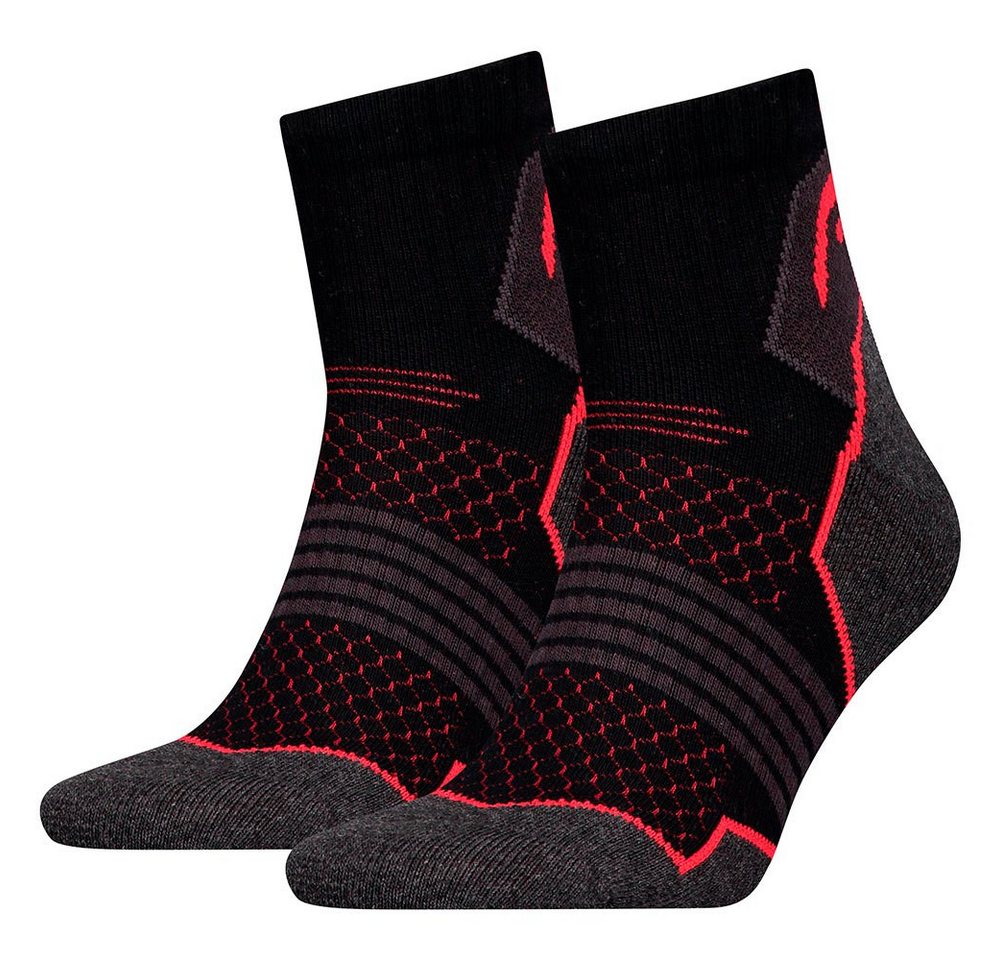 Head Sportsocken HEAD HIKING QUARTER 2P UNISEX BLACK / RED von Head