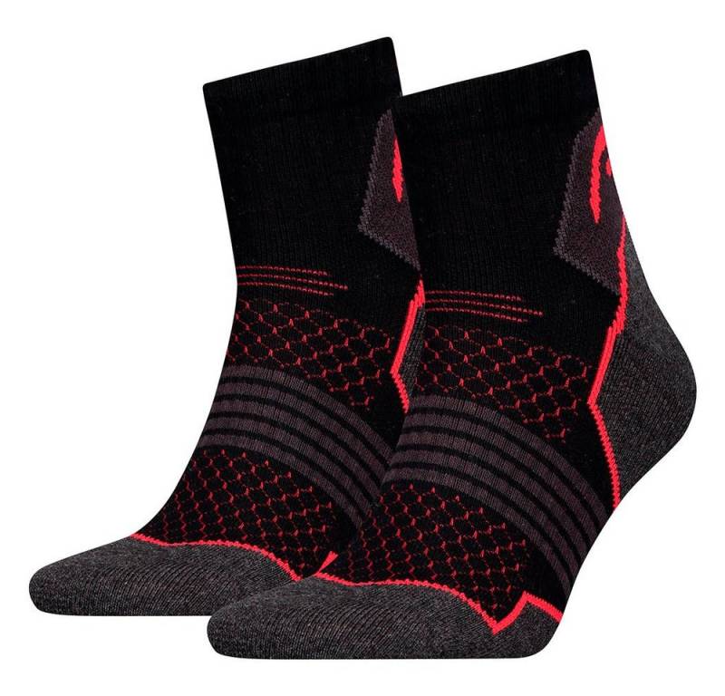 Head Sportsocken HEAD HIKING QUARTER 2P UNISEX BLACK / RED von Head
