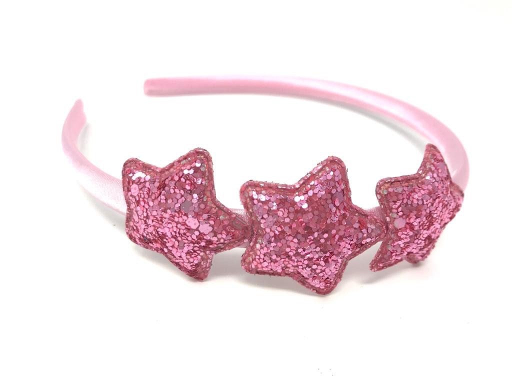 Baby Pink Stern Haarband Alice Band Mit Sparkle Glitter Sternen von HeadOverHeelsEst2014