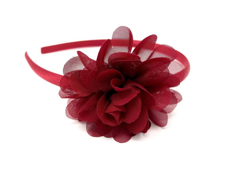 Burgund Satin Haarband Chiffon Blume Burgund Satin Haarband Chiffon Blume von HeadOverHeelsEst2014