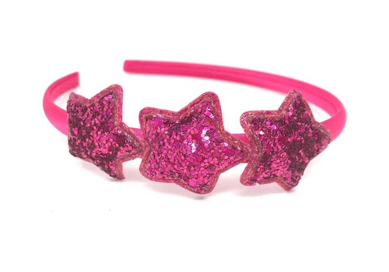 Fuchsia Pink Satin Haarband Stirnband Alice Band Mit Sparkle Glitter Sternen Fuchsia Pink Satin Haarband Stirnband Alice Band Mit Sparkle Glitter Sternen von HeadOverHeelsEst2014