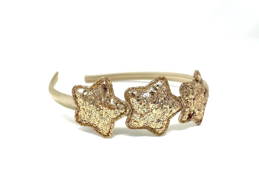 Gold Star Haarband Stirnband Alice Band Mit Sparkle Glitter Stars von HeadOverHeelsEst2014