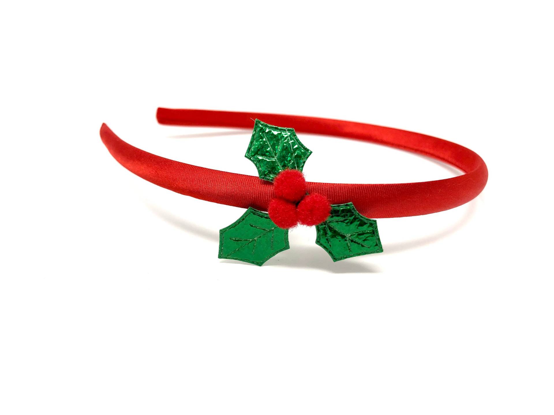 Holly Sprig Stirnband Rotes Und Grünes Weihnachtliches Haarband von HeadOverHeelsEst2014