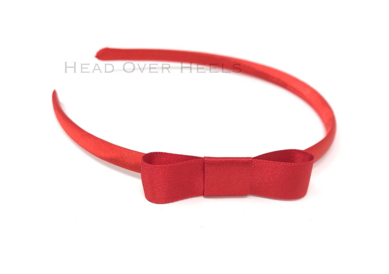 Rote Schleife Haarband Rotes Satin Stirnband von HeadOverHeelsEst2014