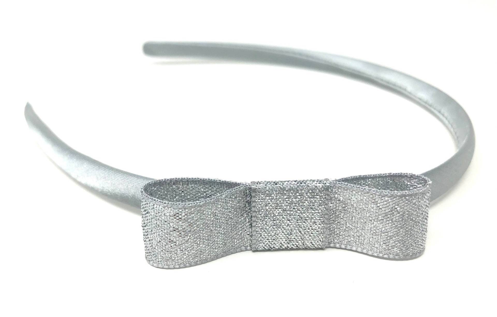 Silver Sparkle Bow Stirnband Haarband von HeadOverHeelsEst2014