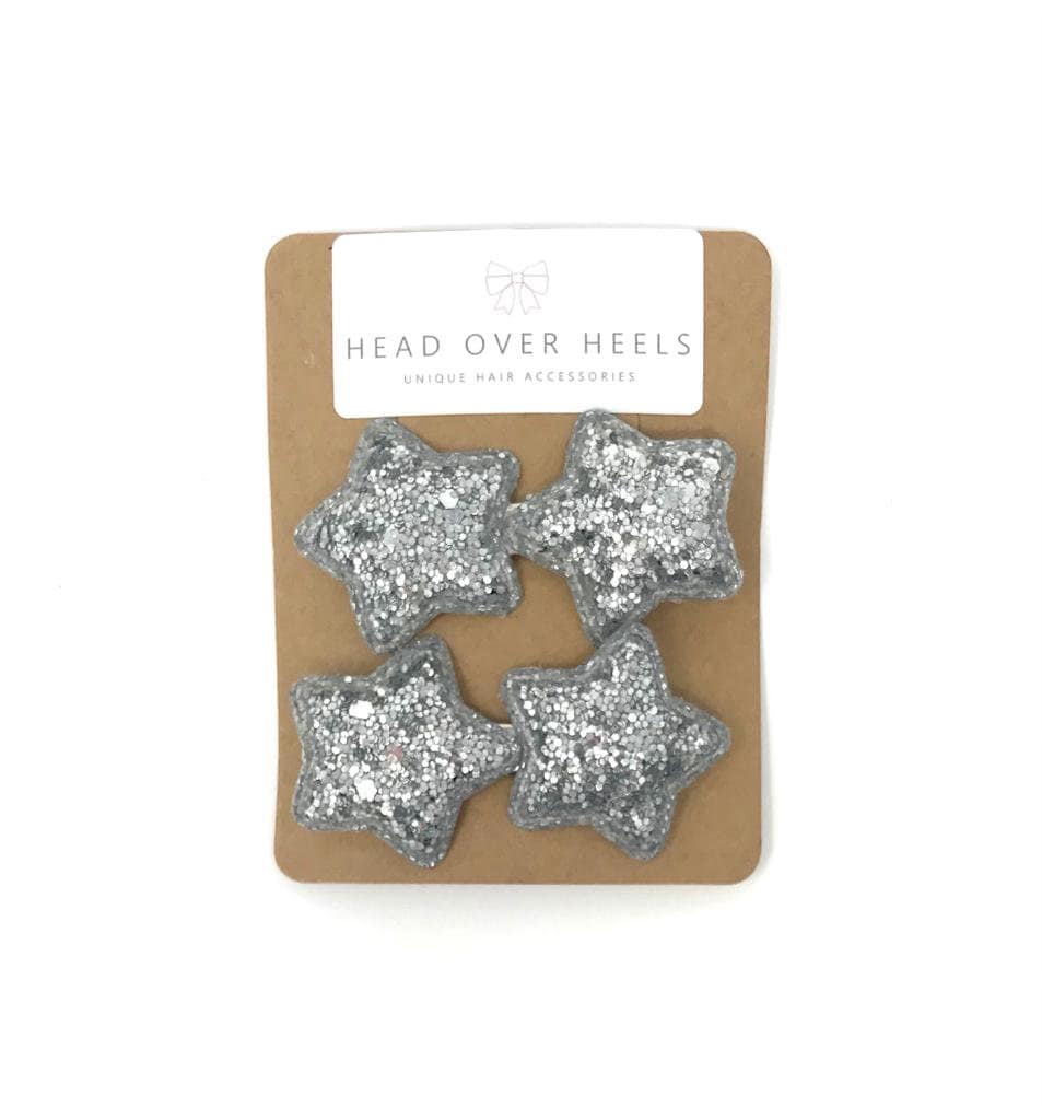 Silver Star Haarspangen - Set Mit 2 Glitter von HeadOverHeelsEst2014