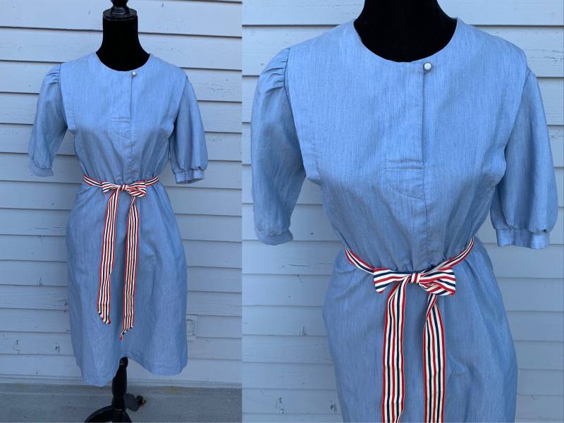 1960S/70S Stuart Alan Hemdkleid || Vintage Taschen Kleid Mit Bunten Gürtel von HeadToSewVintage