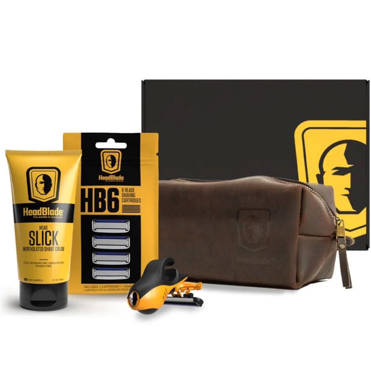 Headblade Essentials Kit with Leather Dopp Bag von Headblade