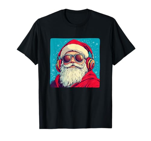 Santa Claus Rocking Out in Style für Jungen und Mädchen T-Shirt Santa Claus Rocking Out in Style für Jungen und Mädchen T-Shirt von Headphones Santa Claus