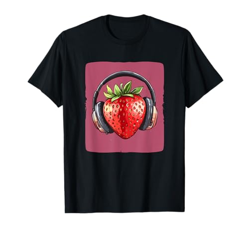 Rote Erdbeer-Musik mit Kopfhörern für Jungen und Mädchen T-Shirt Rote Erdbeer-Musik mit Kopfhörern für Jungen und Mädchen T-Shirt von Headphones Strawberry Music