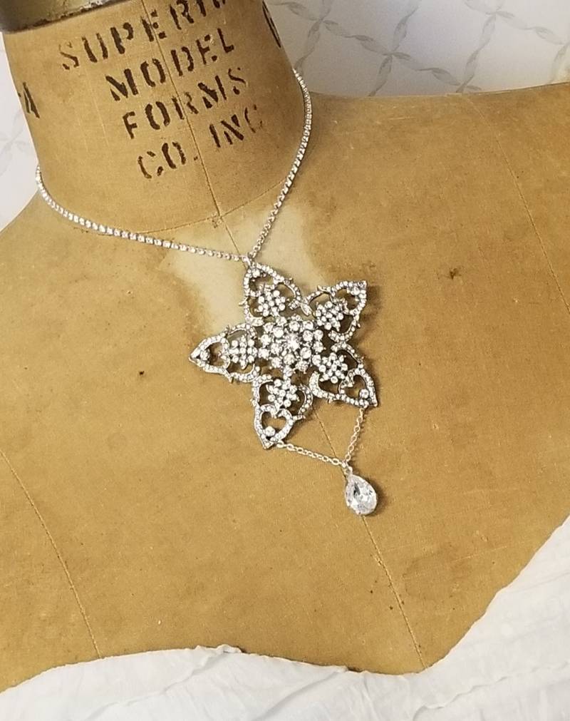 Große Strass Stern Braut Halskette - Statement Hochzeitsschmuck Vintage Brautschmuck Ein Von Einer Art Kopfschmuck Himmel Kostenloser Versand Große Strass Stern Braut Halskette - Statement Hochzeitsschmuck Vintage Brautschmuck Ein Von Einer Art Kopfschmuck Himmel Kostenloser Versand von HeadpieceHeavenSalon