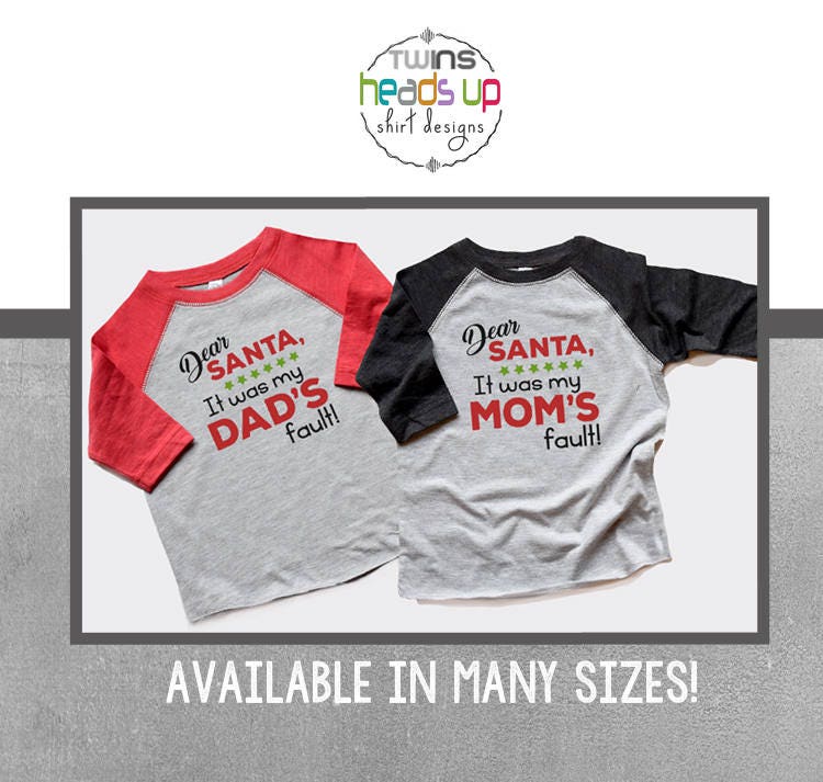 Dear Santa Twin Christmas Shirts Lustige Junge Oder Mädchen Zwillinge Weihnachten Tees Raglan It Was My Mom Es & Dad Fault Geschwister Dear Santa Twin Christmas Shirts Lustige Junge Oder Mädchen Zwillinge Weihnachten Tees Raglan It Was My Mom Es & Dad Fault Geschwister von HeadsUpTwins