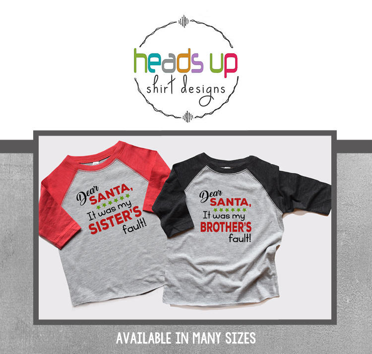 Junge Und Mädchen Zwillinge Weihnachten T-Shirts Dear Santa It Was My Brothers, Sister Es Fault Geschwister Lustige Trendy Xmas Tshirts von HeadsUpTwins