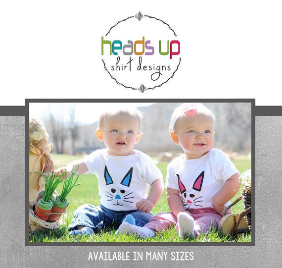Ostern Shirts Junge Mädchen Zwillinge Passende Geschwister Hase Tshirts Baby Junge Osterhase Geschenke Für T-Shirts Kinder Niedlich von HeadsUpTwins