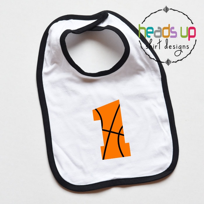 Basketball 1. Geburtstag Lätzchen Boy/Girl - Baby Kuchen Smash Ein Ersten Bib Foto-Prop Trendige Bday Geschenk 1 von Headsupshirtdesigns