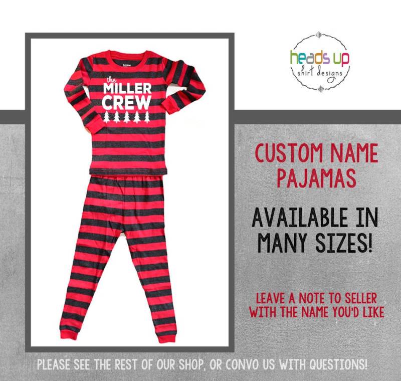 Personalisierter Weihnachts Pyjama Familienname Personalisiert Passender Familien Pyjamas Kinder Weihnachten Pj Es Baby Geschwister Passende Beliebt von Headsupshirtdesigns