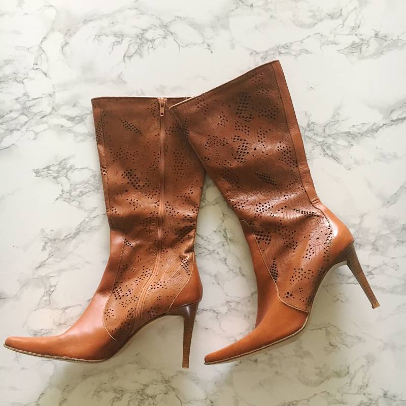 Vtg Kenneth Cole "Connect The Dots" Leder Stilletto Stiefel - 8.5 | Bitte Beschreibung Lesen Vtg Kenneth Cole "Connect The Dots" Leder Stilletto Stiefel - 8.5 | Bitte Beschreibung Lesen von HeadwatersThrift