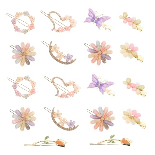Healeved 18stücke Strass Schmetterlinge Haarspangen Metall Kristall Blume Herz Haarschmuck Für Damen Mädchen Hochzeit Party Pferdeschwanz Frisuren von Healeved