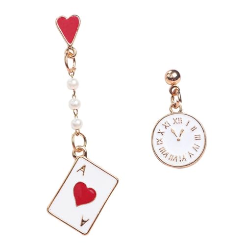 Healeved Asymmetrische Spielkarten Ohrhänger Für Damen Kreative Ohrdekoration Modischer Schmuck Mit Uhrenmotiv Leichtes Design Für Alltag Und Partys Healeved Asymmetrische Spielkarten Ohrhänger Für Damen Kreative Ohrdekoration Modischer Schmuck Mit Uhrenmotiv Leichtes Design Für Alltag Und Partys von Healeved