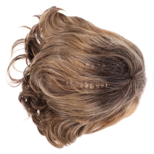 Healeved 2stücke Kurze Lockige Perücke Für Damen Lace Front Hitzebeständiges Kunsthaar Für Cosplay Und Alltag Gelb von Healeved